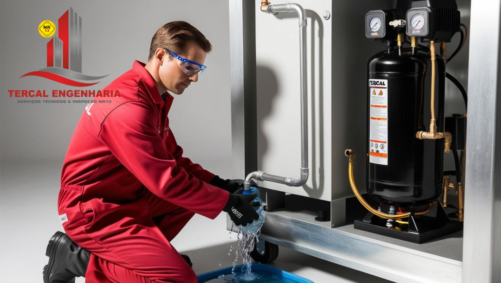 Drenagem de condensado em compressores