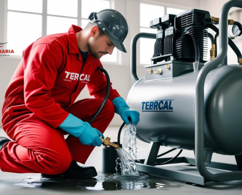 Drenagem de condensado em compressores