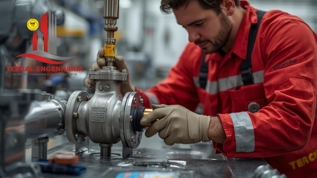 válvula de segurança PSV calibrada conforme NR-13.
