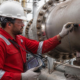 Engenheiro realizando inspeção de vaso de pressão conforme API 510