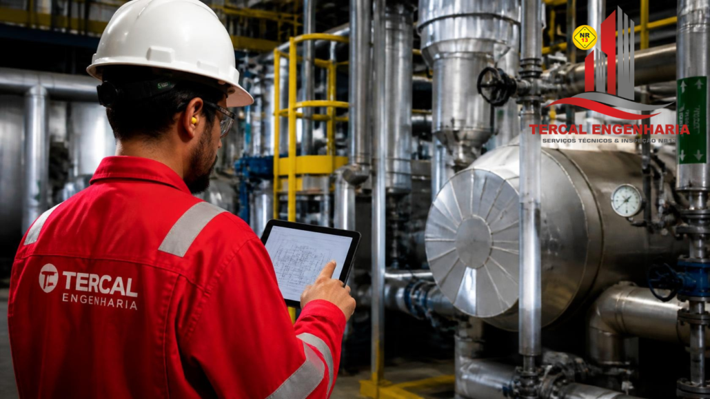 Engenheiro realizando análise de risco conforme API 580 em equipamentos industriais.