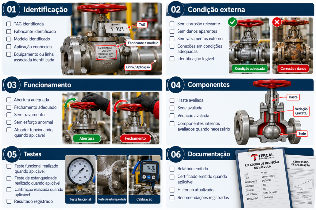 Checklist de inspeção de válvulas industriais Checklist de inspeção de válvulas industriais